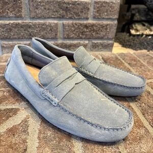 Nordstrom Men's Suede Driving Loafers Light Gray Moccasins Slip On Size 10M #481